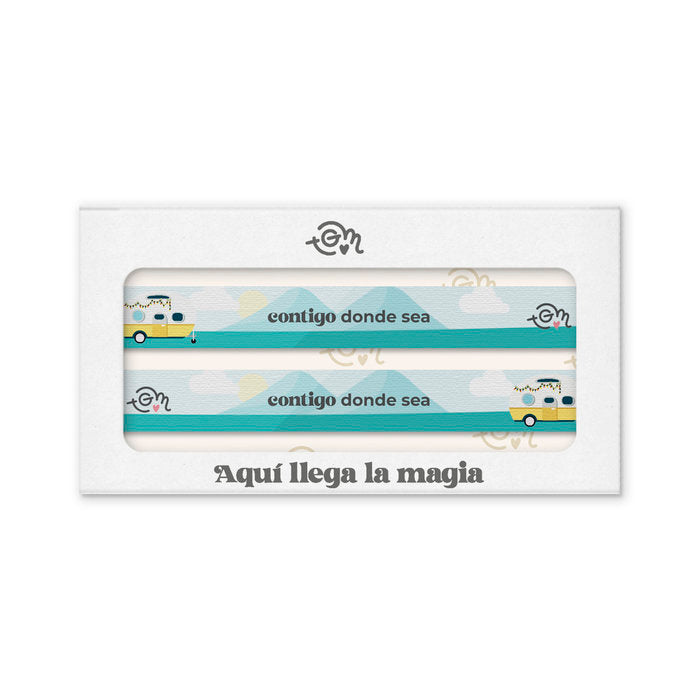 PACK 2 PULSERAS TELA CONTIGO DONDE SEA | THE GREAT MOUSTACHE | 1 UNIDAD | 7427246047898