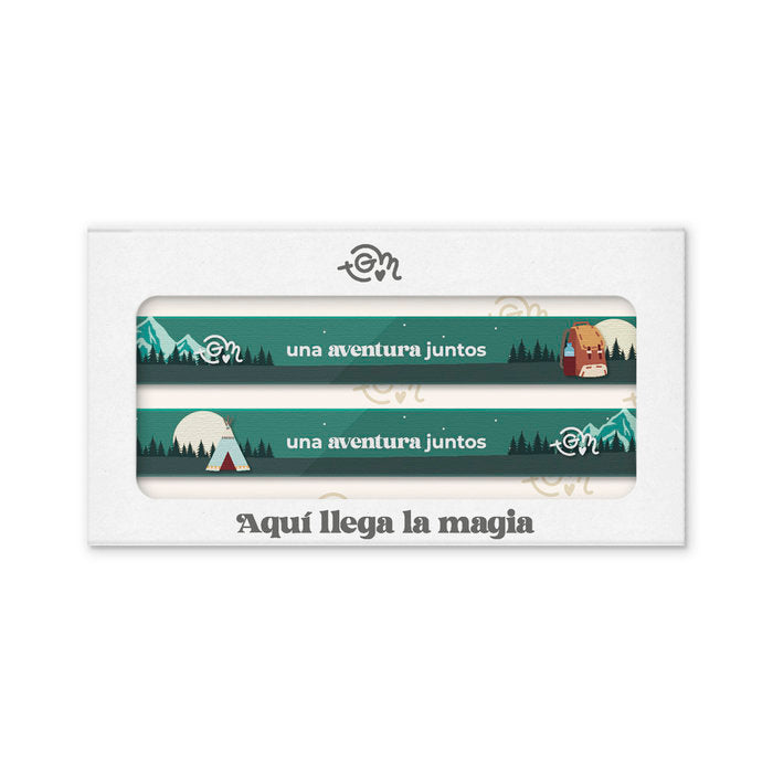 PACK 2 PULSERAS TELA UNA AVENTURA JUNTOS | THE GREAT MOUSTACHE | 1 UNIDAD | 7427246047904