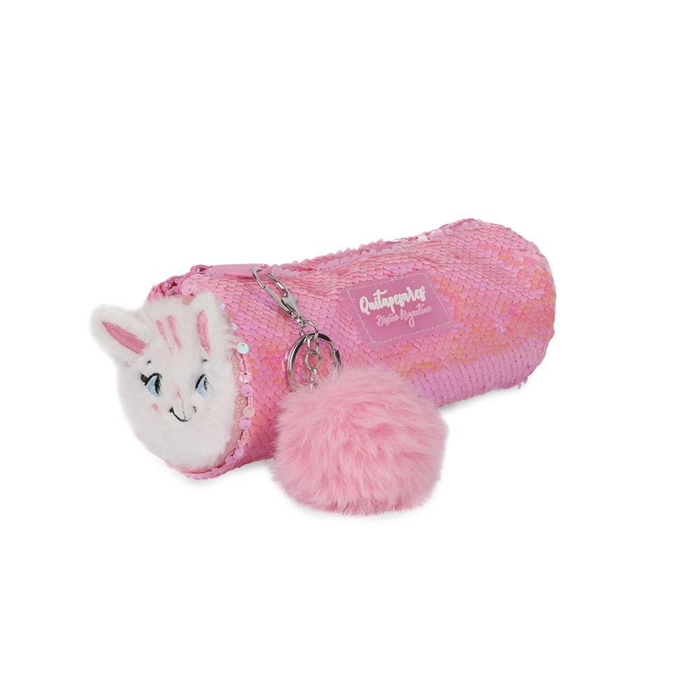 Portatodo tubo peluche lentejuelas rosa Mooving Paper EU S.L