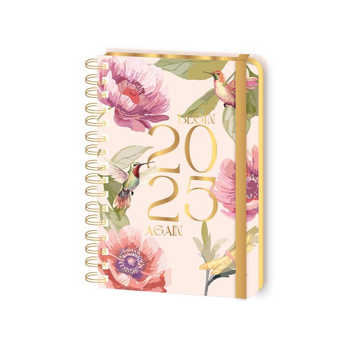 Agenda Anual Espiral Floral Gold Mooving Agendas