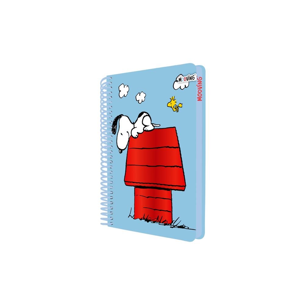 Cuaderno Anillas A5 Snoopy 96H Cuadro Color Mooving Paper