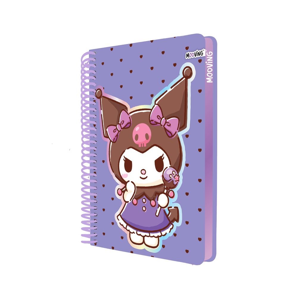 Cuaderno Anillas A4 T/d 96H Cuadro Canto Color Kuromi Surt Marca Mooving Paper