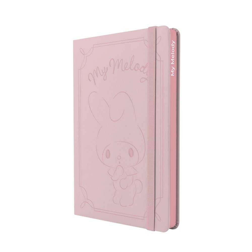 Cuaderno A5 Tapa Dura Rayado Canto Tintado Goma My Melody Mooving Paper