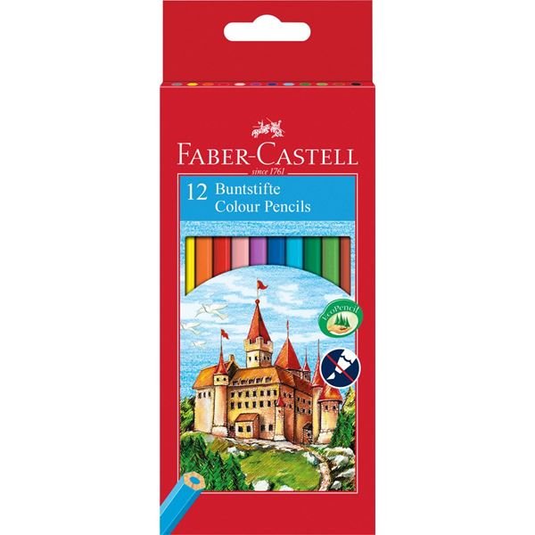 LAPIZ FABER CASTELL 12 COLORES SURTIDOS CAJA ROJA | 1 UNIDADES | (FABER CASTELL) Imagen principal del producto