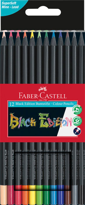 LAPIZ FABER CASTELL BLACK EDITION 12 COLORES SURTIDOS | 1 UNIDADES | (FABER CASTELL) Imagen principal del producto