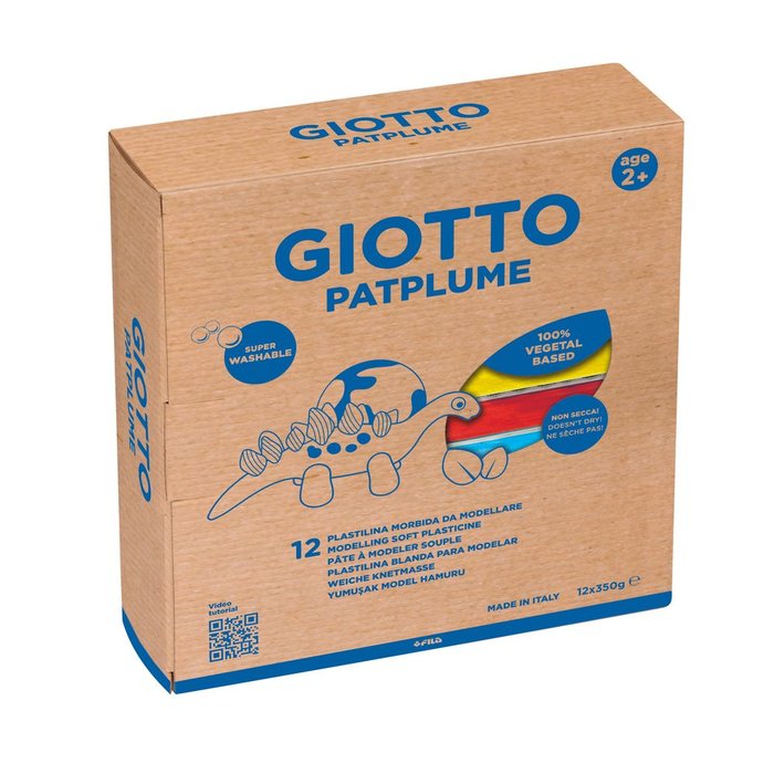 PLASTILINA GIOTTO PATPLUME 350 GRS 12 COLORES SURTIDOS | 12 UNIDADES | (GIOTTO) Imagen principal del producto