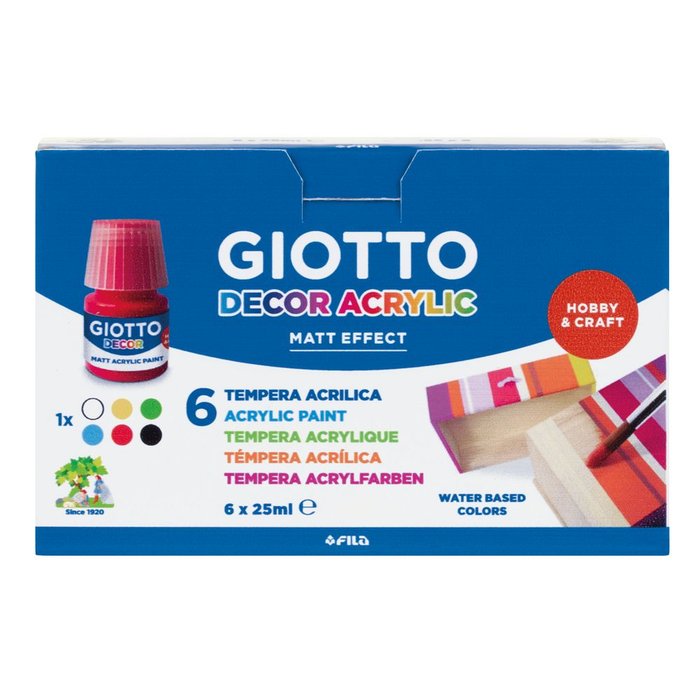 TEMPERA ACRILICA GIOTTO DECOR 25 ML ESTUCHE 6 UD | 1 UNIDADES | (GIOTTO) Imagen principal del producto