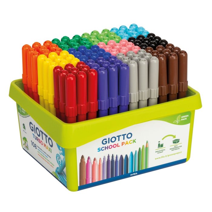 Rotulador Giotto Turbo Maxi Pack Escolar 108Unid | Fila | Pack 1 Unidades Imagen principal del producto