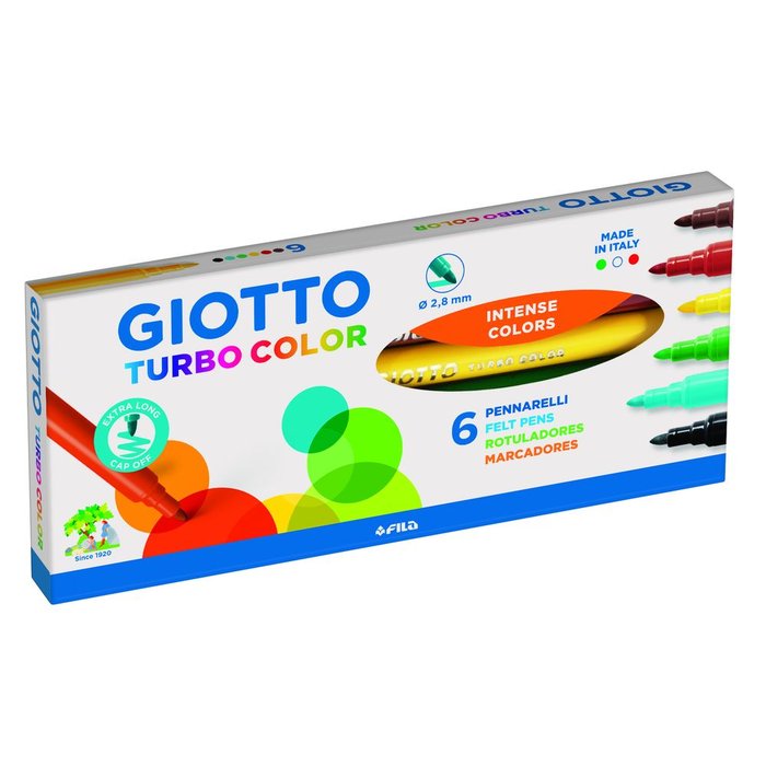 Rotulador Giotto C/6 Col Turbo Color | Fila | Pack 10 Unidades Imagen principal del producto