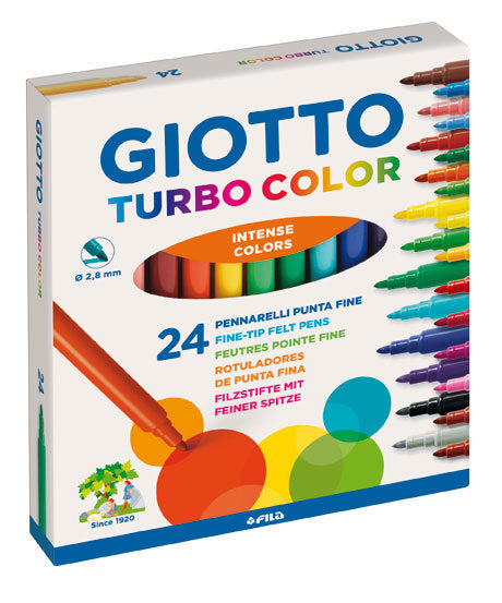 Rotulador Giotto Turbo Color Fino 24 Colores Surtidos | Fila | Pack 5 Unidades Imagen principal del producto