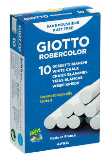 ✅ CAJA DE 10 TIZAS GIOTTO ROBERCOLOR BLANCAS