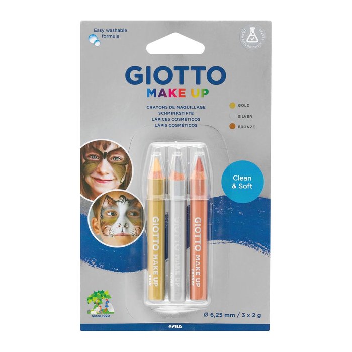 MAQUILLAJE LAPIZ GIOTTO COLORES METALIZADOS BLISTER 3 UDS | 1 UNIDADES | (GIOTTO) Imagen principal del producto