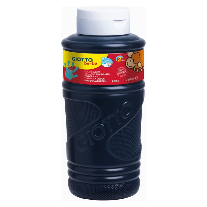 Bote Pintura Dedos Giotto 750ml Negro