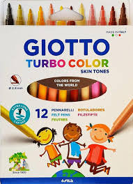 Estuche 12 rotuladores Giotto Turbocolor Skin Tones