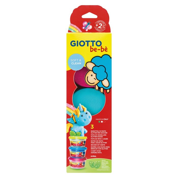 PASTA GIOTTO BEBE BIOGLITTER 100 GRAMOS 3 COLORES SURTIDOS | GIOTTO BEBE | 1 UNIDAD | 8000825044137