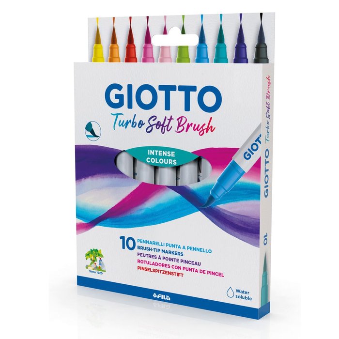 Rotulador Giotto Turbo Soft Brush 10 Colores Surtidos | Giotto | Pack 1 Unidades Imagen principal del producto