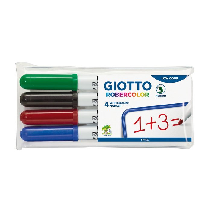 Blister 4 unidades de Marcador Pizarra Giotto Robercolor