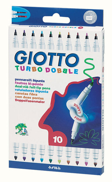 Rotulador Giotto Turbo Doble Estuche 10 Colores Surtidos | Giotto | Pack 10 Unidades Imagen principal del producto