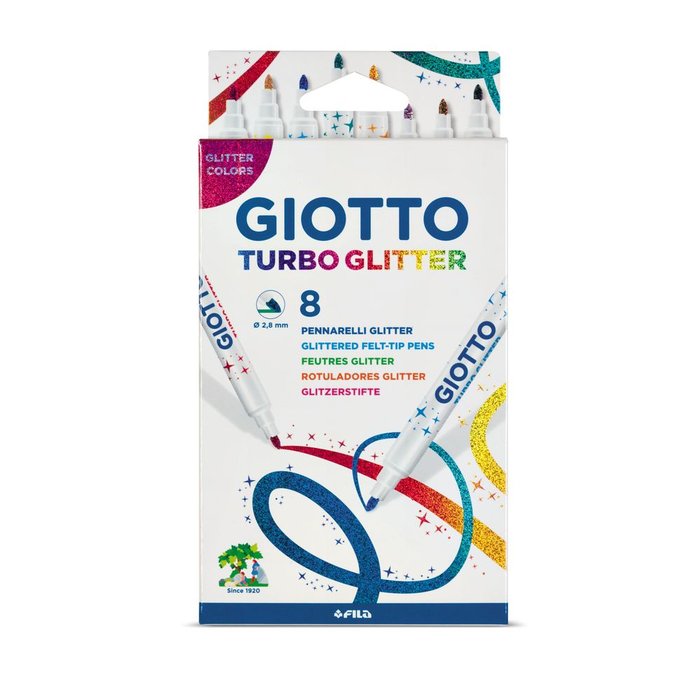 Rotulador Giotto Turbo Glitter Purpurina 8 Colores Surtidos | Giotto | Pack 1 Unidades Imagen principal del producto
