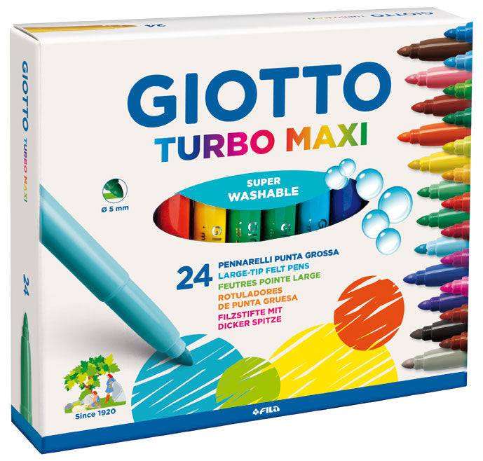Rotulador Giotto Turbo Maxi Grueso 24 Colores Surtidos | Fila | Pack 1 Unidades Imagen principal del producto