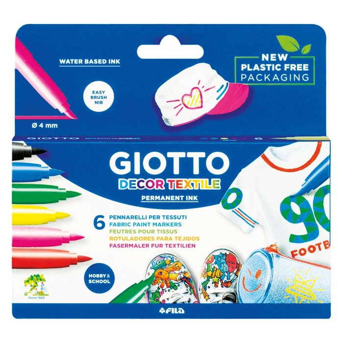 Rotulador Giotto C/6 Textile Color Surtidos | Fila | Pack 1 Unidades Imagen principal del producto