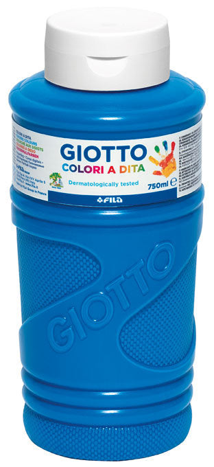 Bote Pintura Dedos Giotto 750ml Azul Cyan