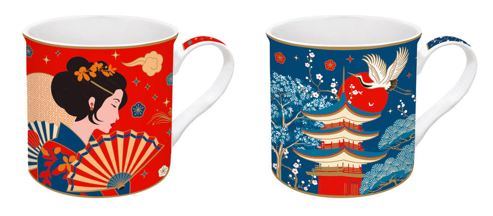 Set 2 Tazas 300 ml Porcelana China Tokyo Marca Easy Life Imagen principal del producto