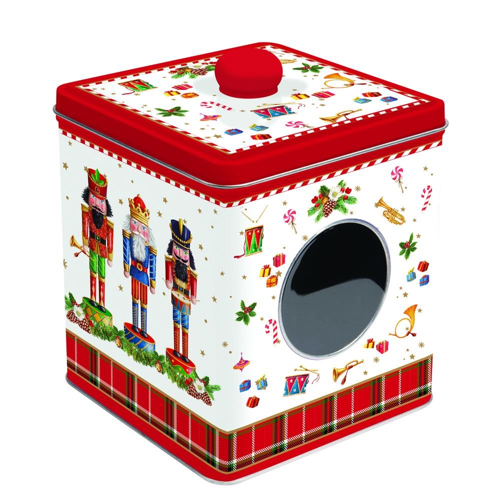 Caja Hojalata con Ventana Cascanueces Vintage 13x13x14,5 Easy Life Imagen principal del producto