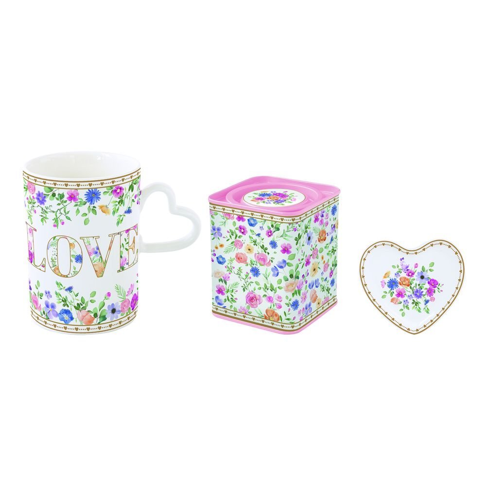 Set Taza Love, Caja Hojalata y Platillo en Caja Regalo Easy Life