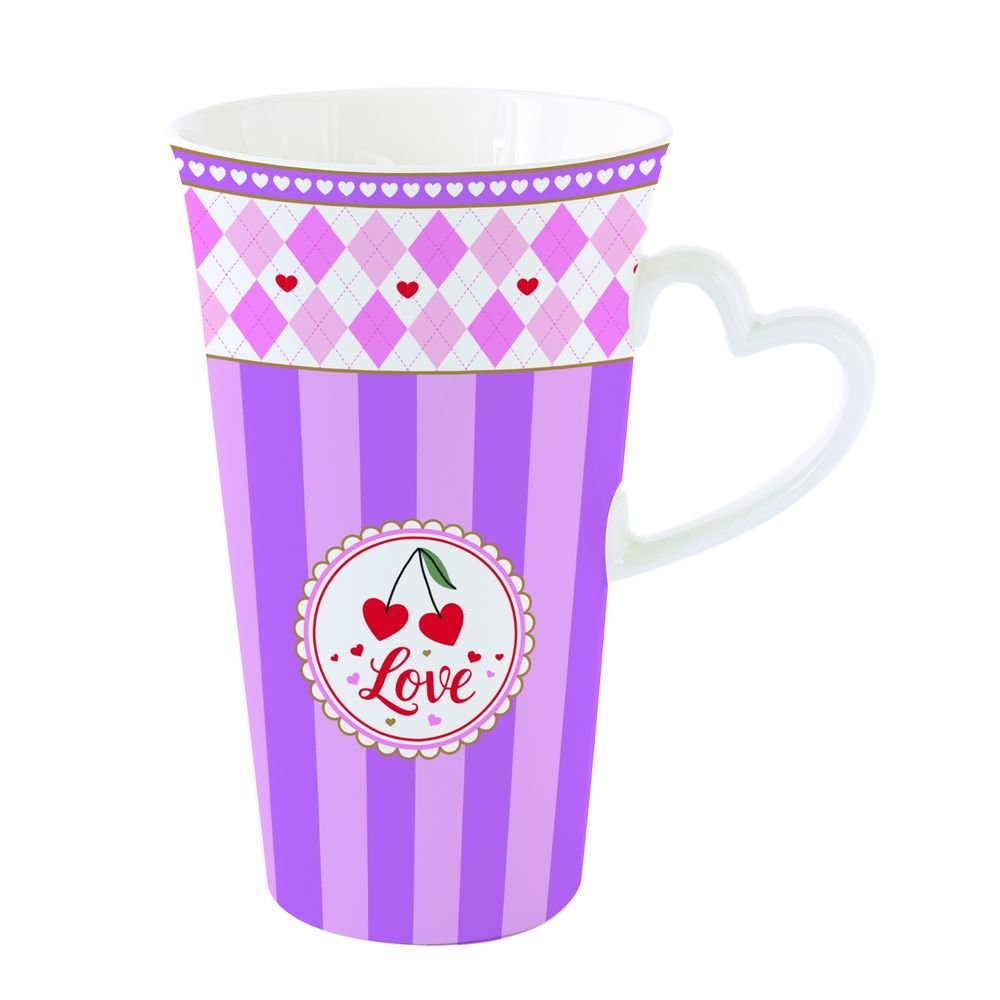 Taza Porcelana Love Morada 600 ML en Caja Regalo