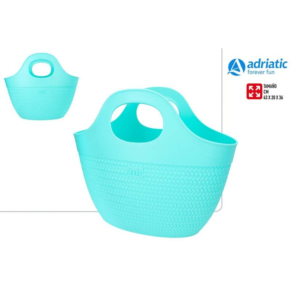 BOLSO PLASTICO 43X20X36 CM TURQUESA | COLORBABY