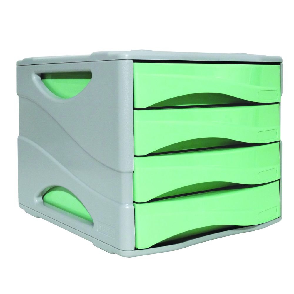 ARCHIVADOR 4 CAJONES COLOR PASTEL GRIS/VERDE | 1 UNIDADES | (ARDA) Imagen principal del producto