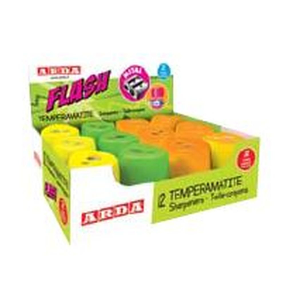 Expositor 12 Afilalapiz Doble Flash Fluor Surtido ARDA Imagen principal del producto