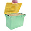 Cajón de plástico con tapadera y asa en tono pastel verde ARDA
