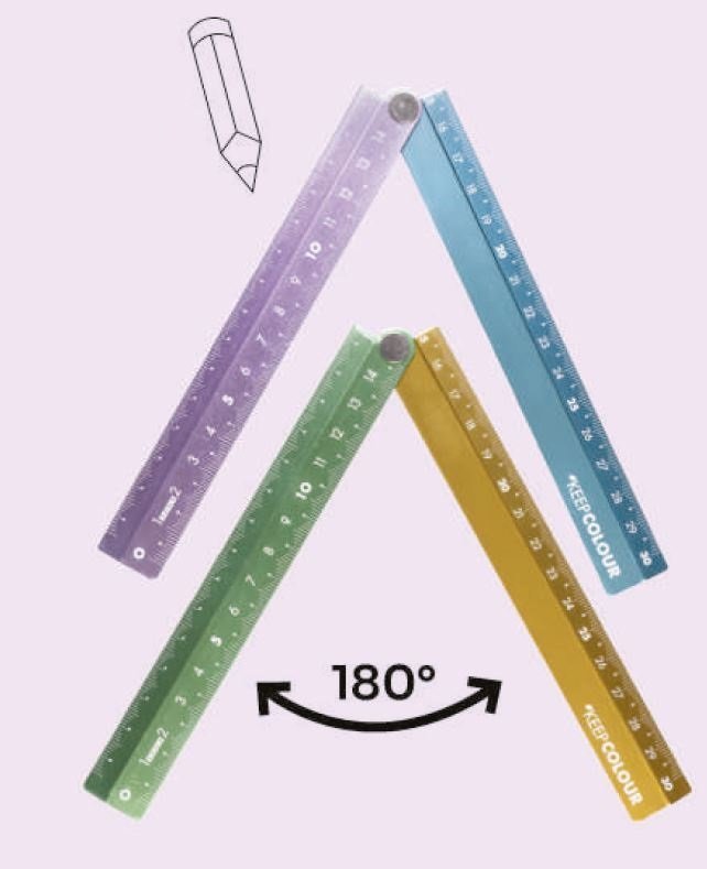 Regla 30 cm Plegable Aluminio Keep Colour Pastel ARDA