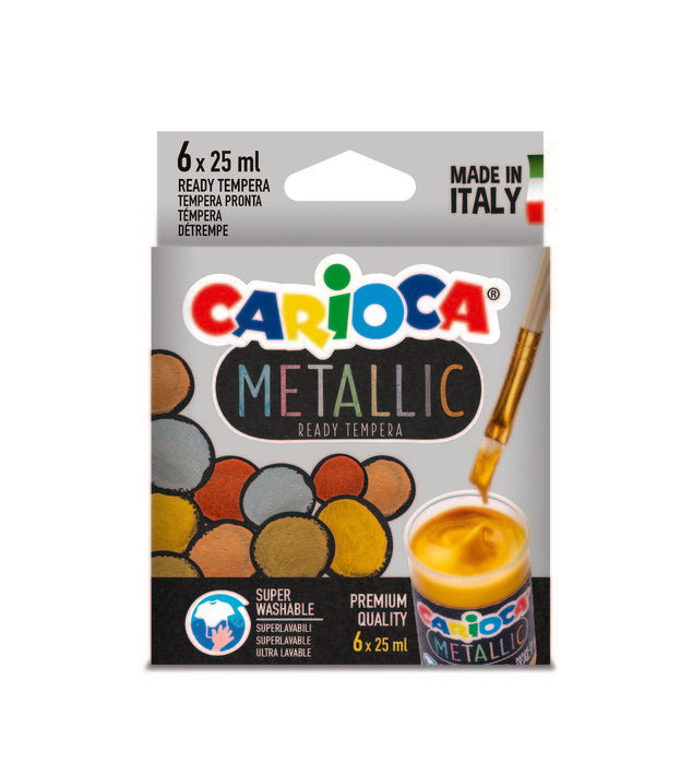TEMPERA CARIOCA METALLIC 25 ML 6 COLORES SURTIDOS | 1 UNIDADES | (UNIVERSAL ESPAÑOLA S,A,) Imagen principal del producto