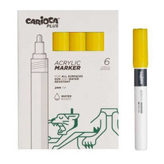 Rotulador Carioca Plus Acrilico 05 Amarillo | Universal Española S,A, | Pack 6 Unidades