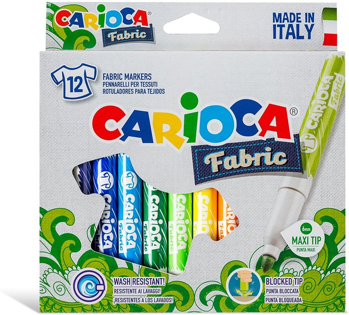 Rotulador Carioca Fabric Textil 12 Colores Surtidos | Universal Española S,A, | Pack 1 Unidades