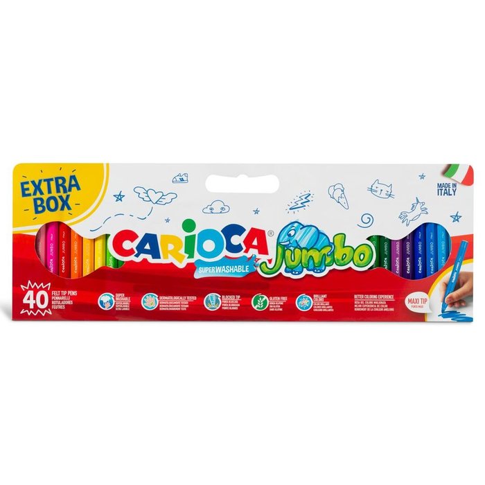 Rotulador Carioca Jumbo 40 Colores Surtidos | Universal Española S,A, | Pack 1 Unidades
