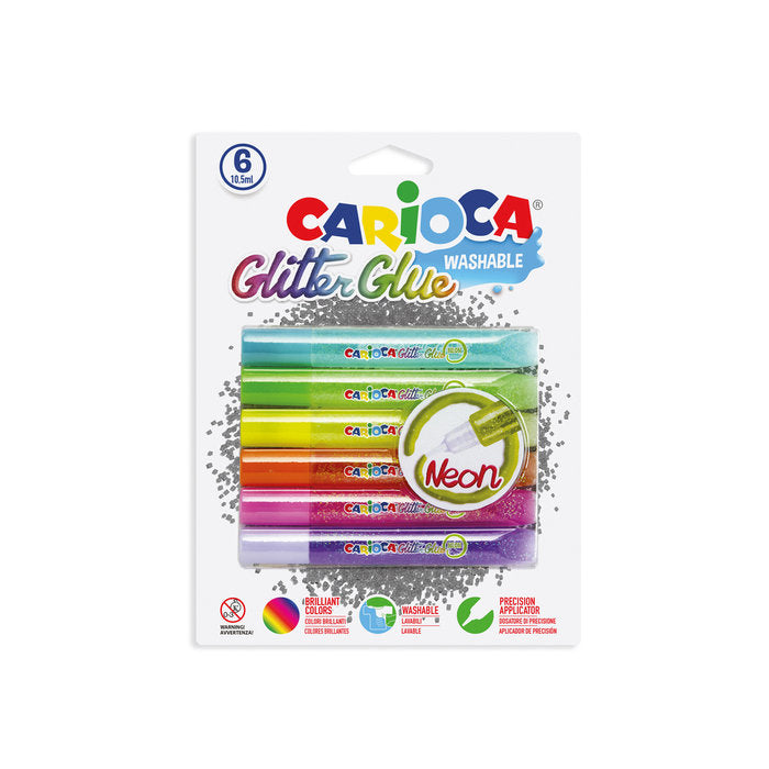 PEGAMENTO GLITTER GLUE NEON 10,5 ML, BLISTER 6 UDS | 1 UNIDADES | (UNIVERSAL ESPAÑOLA S,A,) Imagen principal del producto