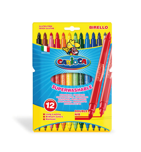 Rotulador Carioca Birello Doble Punta 12 Colores Surtidos | Universal Española S,A, | Pack 12 Unidades
