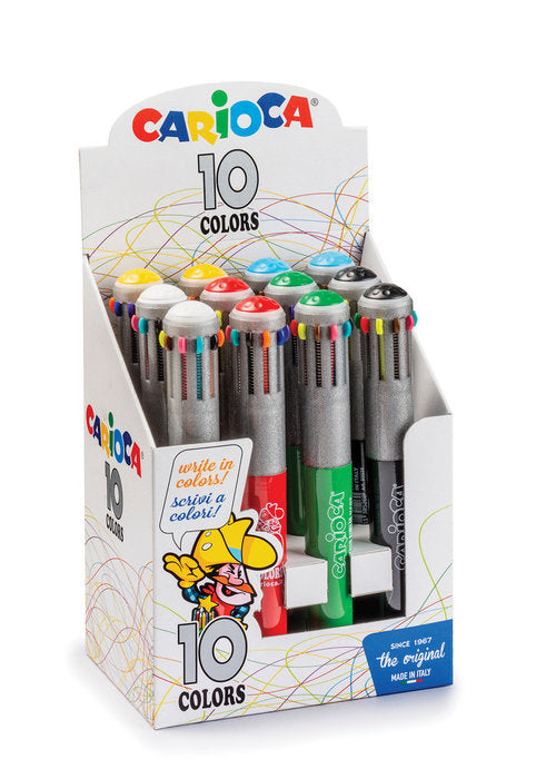 Expositor 12 Bolígrafos de 10 Colores Automático CARIOCA Imagen principal del producto