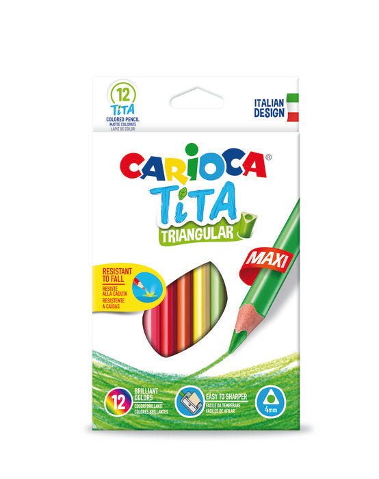 LAPIZ TRIANGULAR MAXI CARIOCA TITA 12 COLORES SURTIDOS | 1 UNIDADES | (UNIVERSAL ESPAÑOLA S,A,) Imagen principal del producto