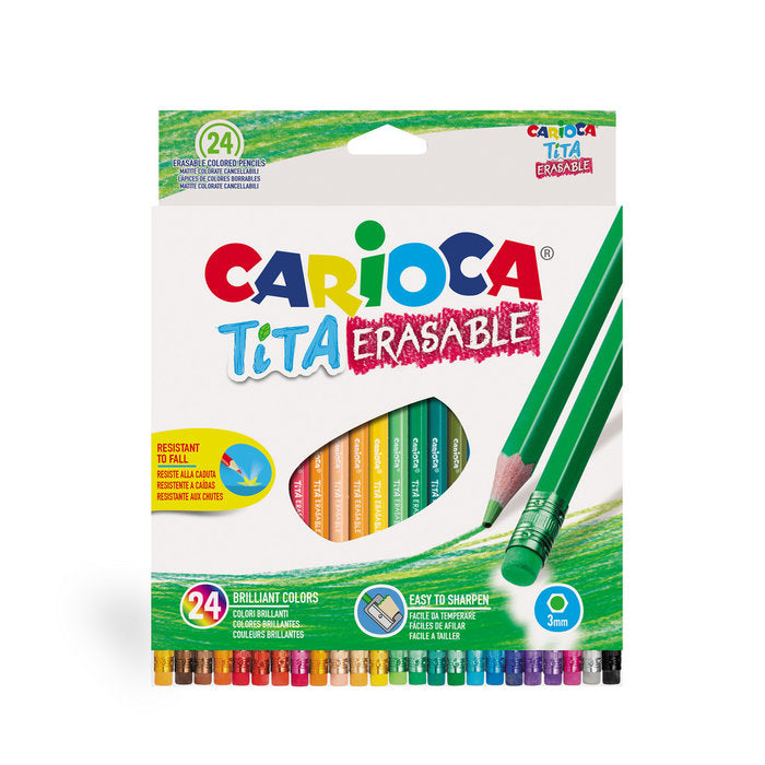 LAPIZ CARIOCA TITA BORRABLES 24 COLORES SURTIDOS | 1 UNIDADES | (UNIVERSAL ESPAÑOLA S,A,) Imagen principal del producto