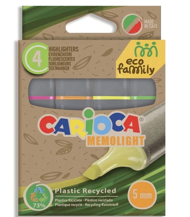 Marcador Fluor Carioca Memolight Eco Estuche 4 Unidades Imagen principal del producto