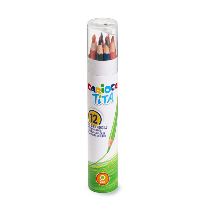 LAPIZ CARIOCA TITA TUBE 12 COLORES + AFILALAPIZ | 1 UNIDADES | (UNIVERSAL ESPAÑOLA S,A,)
