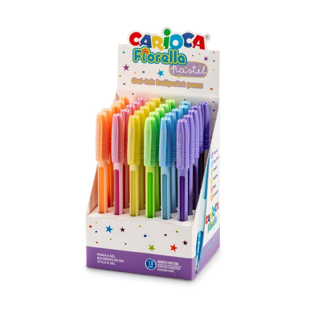 Expositor 30 Bolígrafos Carioca Fiorella Pastel Universal Española Imagen principal del producto