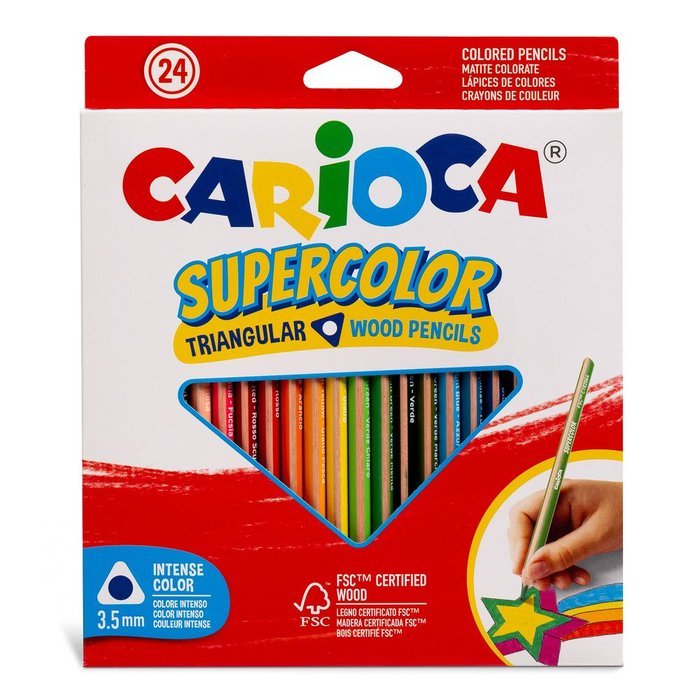 Lápiz Carioca Supercolor Triangular 24 Colores Surtidos Universal Española