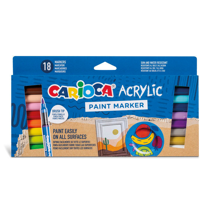 Rotulador Carioca Acrilico 18 Colores Surtidos | Universal Española S,A, | Pack 1 Unidades