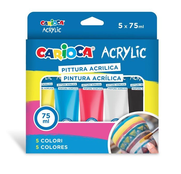 PINTURA ACRILICA CARIOCA ESTUCHE 5 X 75ML | 1 UNIDADES | (UNIVERSAL ESPAÑOLA S,A,) Imagen principal del producto